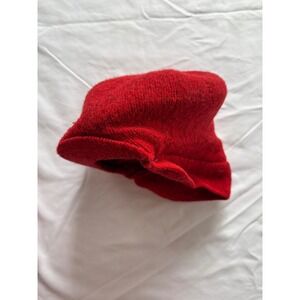 Vintage L.L. Bean 100% Wool Red Beret Style Mens Hat Covers Ears